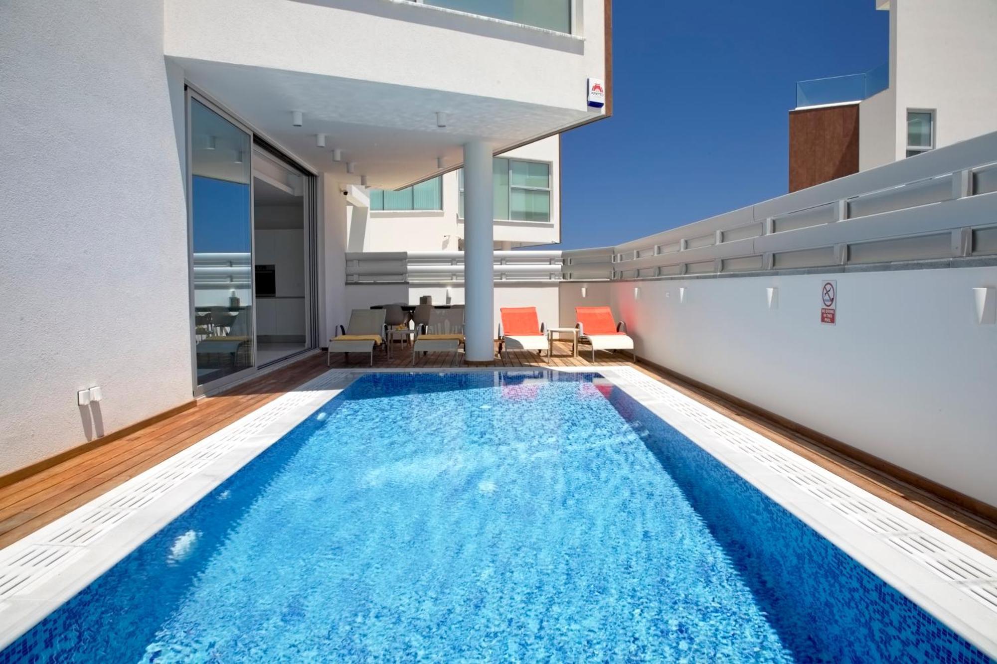 Seaview Luxury Villa Jacuzzi & Pool! 2 Min Beach Protaras Ngoại thất bức ảnh